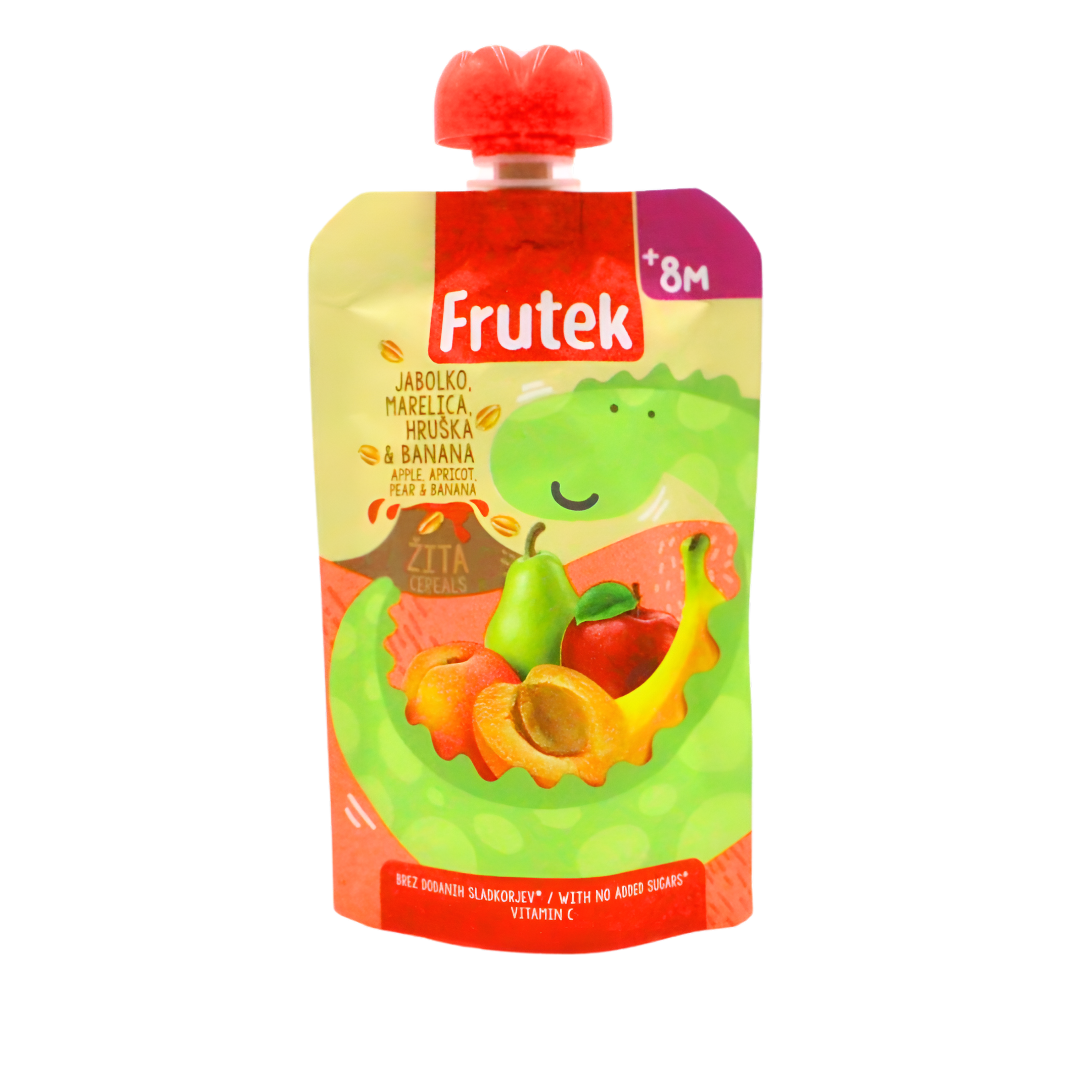 140-1 (1) Frutek kašica u vrećici od jabuke, marelice, kruške i banane, 8+mj, 100g - Image 1
