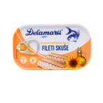 Skuša fileti u suncokretovom ulju 125g Delamaris